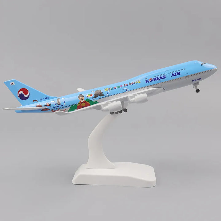 Metal Aircraft Model 20cm 1:400 Korea B747 Metal Replica Alloy Material With Landing Gear Ornament Children's Toys Birthday Gift