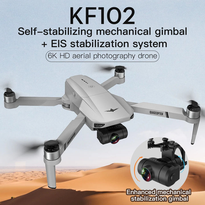 KF102 MAX Drone 4K Profesional with HD Camera 5G WiFi GPS 2-Axis Anti-Shake Gimbal Quadcopter Brushless Mini Dron KF102 4k Dron